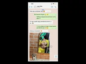 Gym buddies exchange steamy WhatsApp pictures and workout.